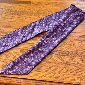 Coach Purple Snakeskin Pattern Scarf Tie Twilly
